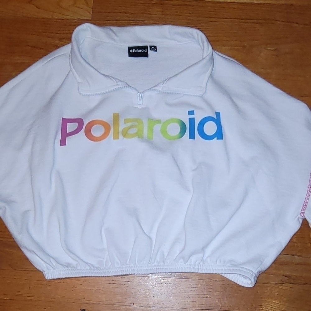 POLAROID White Cropped top Sweatshirt - Picture 1 of 7